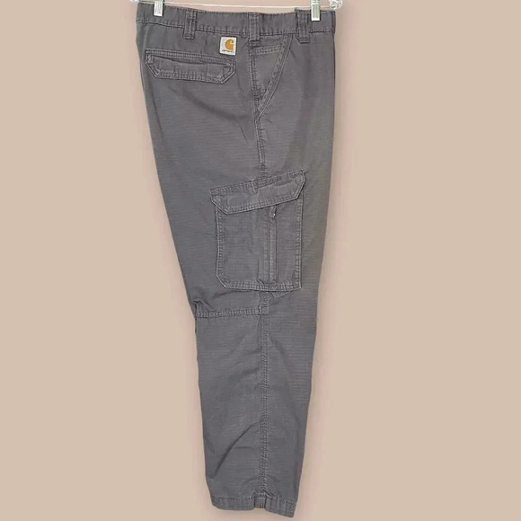 Carhartt Force Relaxed Fit Ripstop Cargo Work Pants Size 42X30 Gray Straight Leg - Picture 3 of 16
